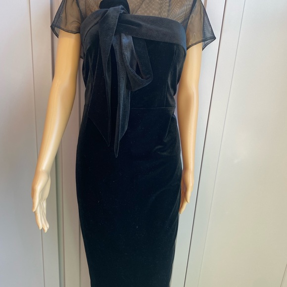 GOODBYE 😎JS Collections Bow-front
Illusion Sheath Dress in Black - Picture 7 of 15